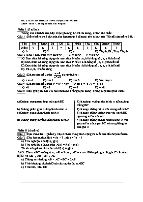 Đề kiểm tra học kì II năm học 2005  2006 môn Toán 7